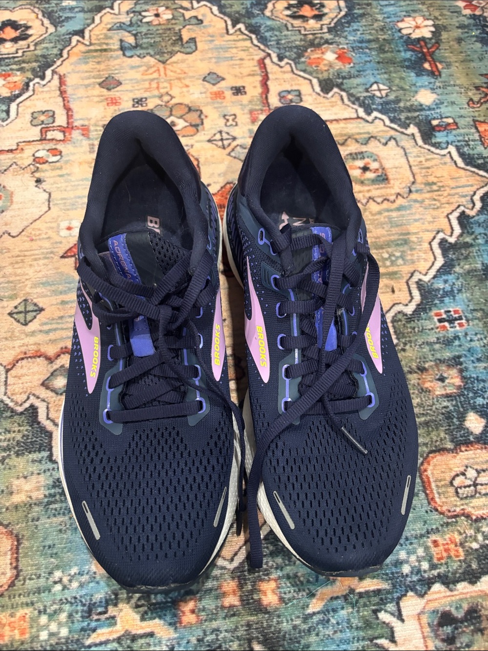 Brooks Navy Running Shoes with Purple Accents
